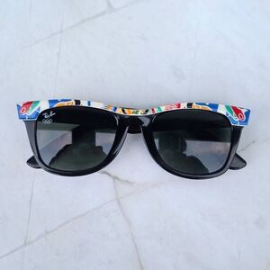 '92 Ray-ban B&L 1992 Barcelona Olympic Black Wayfarer Top Accent Sunglasses